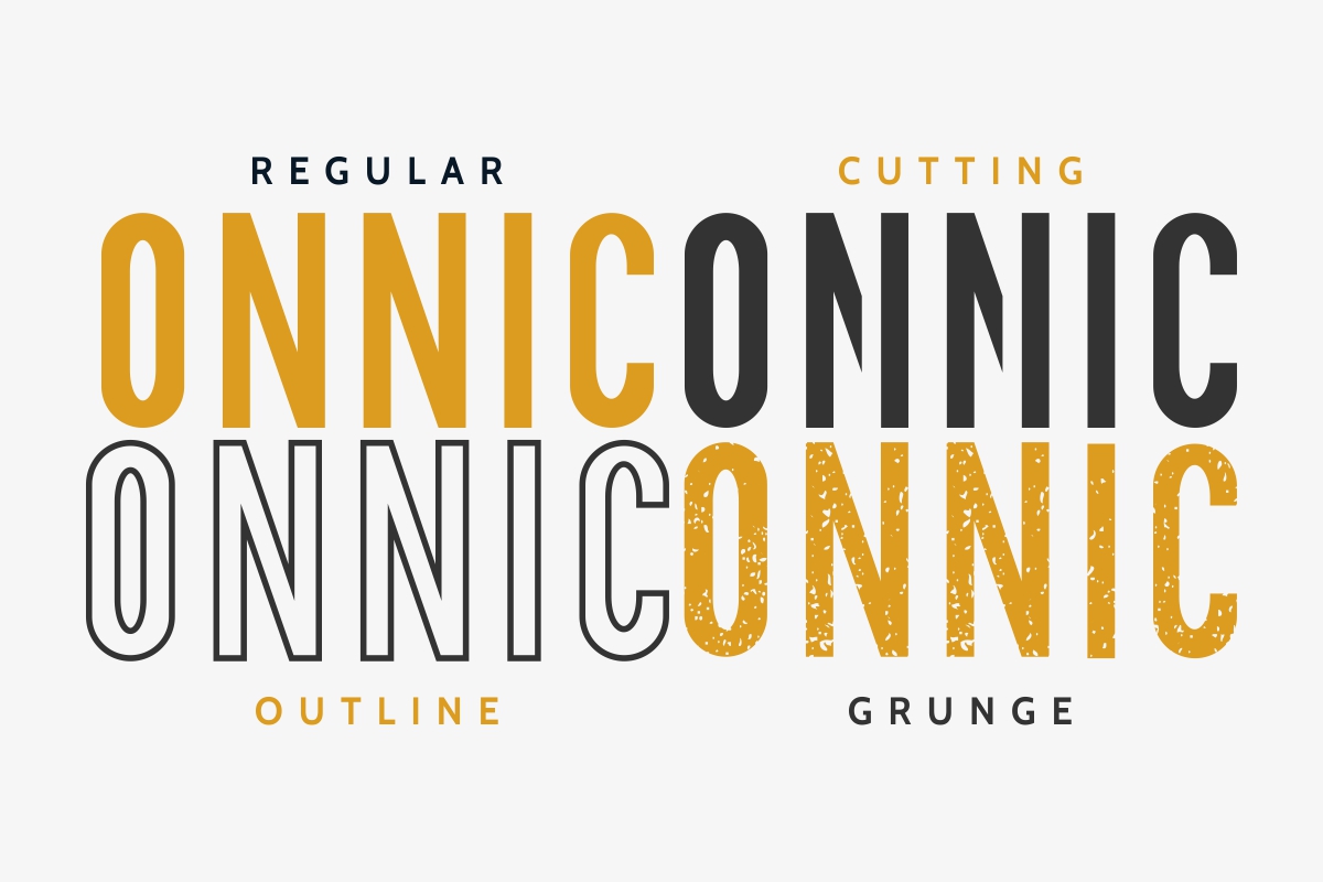 Пример шрифта ONNIC Cutting